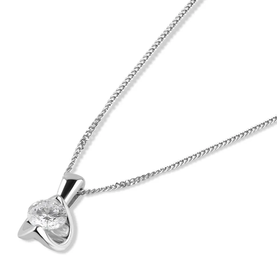 9ct White Gold 0.25ct Diamond Mirror Setting Pendant