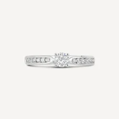 18ct White Gold 0.50ct Diamond Tulip Setting Shoulders Ring