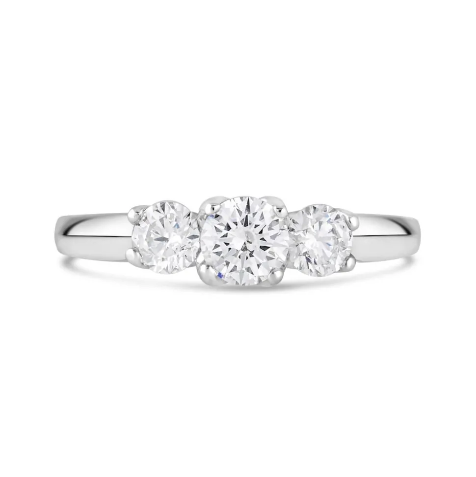 18ct White Gold 0.75ct Diamond Three Stone Ring