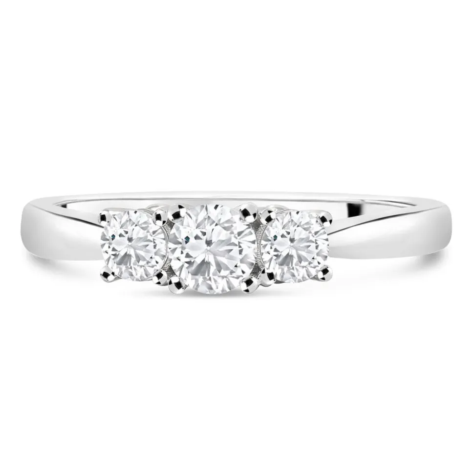 18ct White Gold 0.33ct Diamond Trilogy Tulip Setting Ring