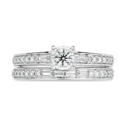 18ct White Gold 0.50ct Diamond Bridal Ring Set