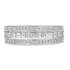9ct White Gold 0.33ct Diamond Pave Set Wedding Ring