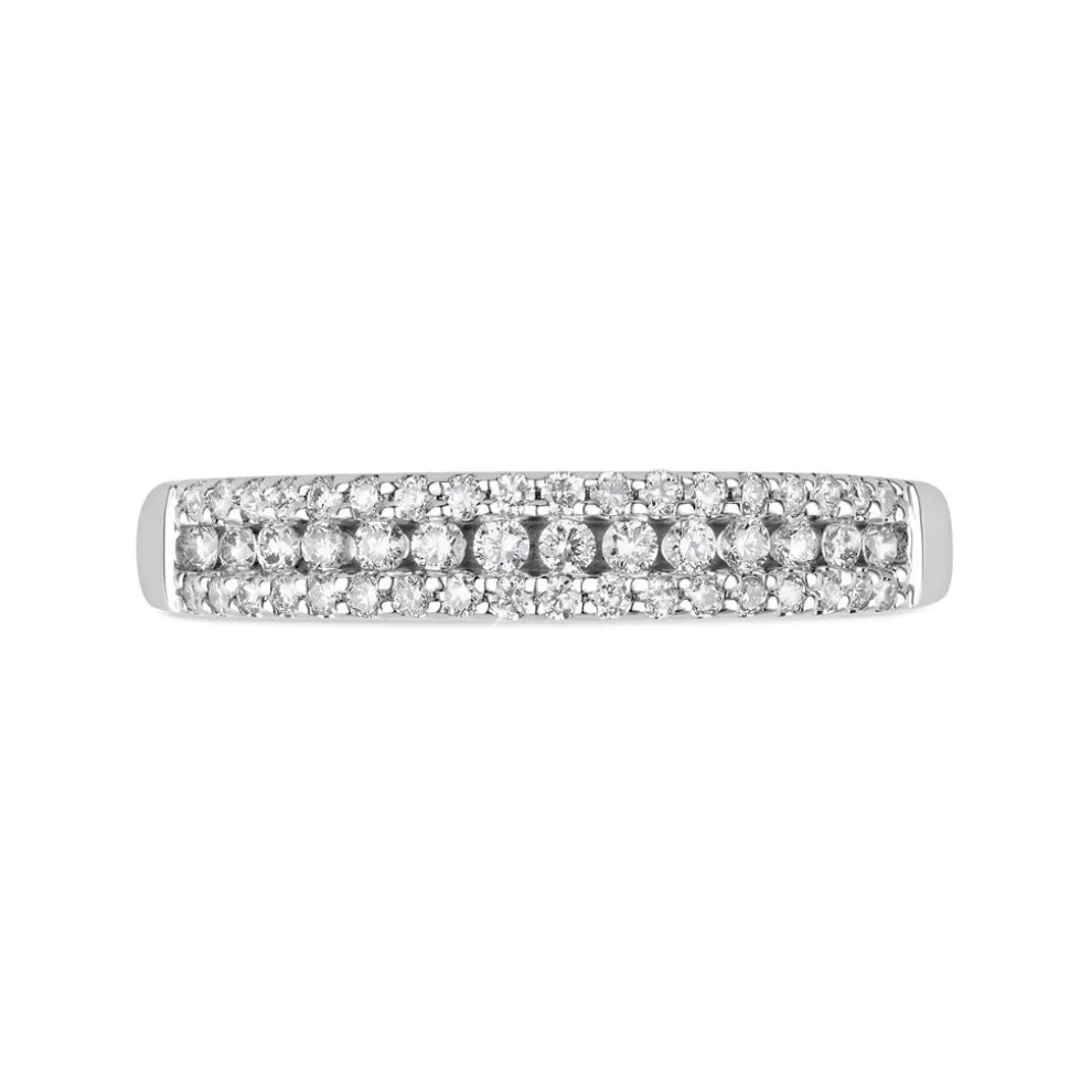 18ct White Gold 0.30ct Diamond Three Row Eternity Ring