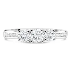 18ct White Gold 1.00ct Diamond Trilogy Tulip Setting Ring