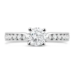 18ct White Gold 1.00ct Diamond Tulip Setting Shoulders Ring