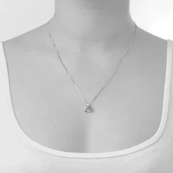 9ct White Gold 0.12ct Diamond Knot Pendant