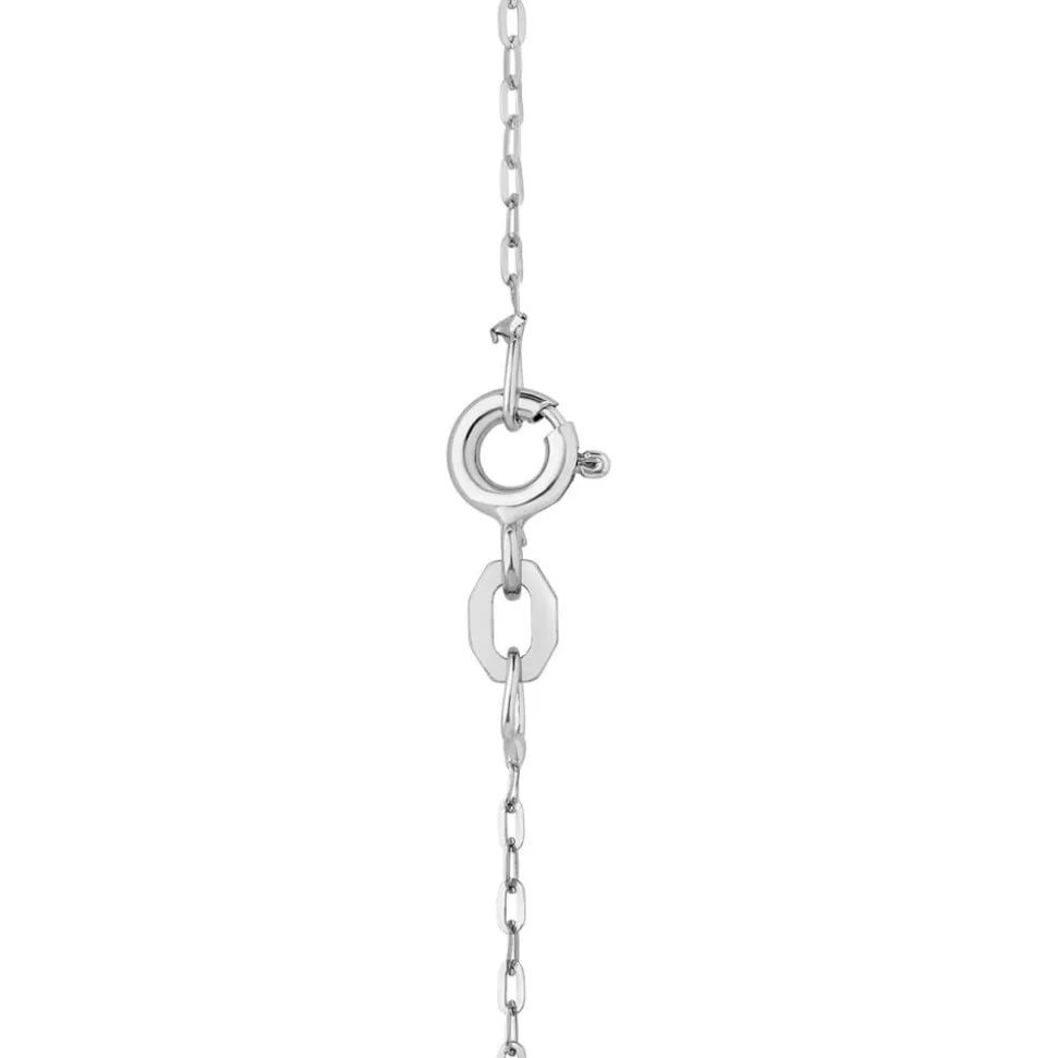 9ct White Gold 0.15ct Diamond Pave Twisted Drop Pendant