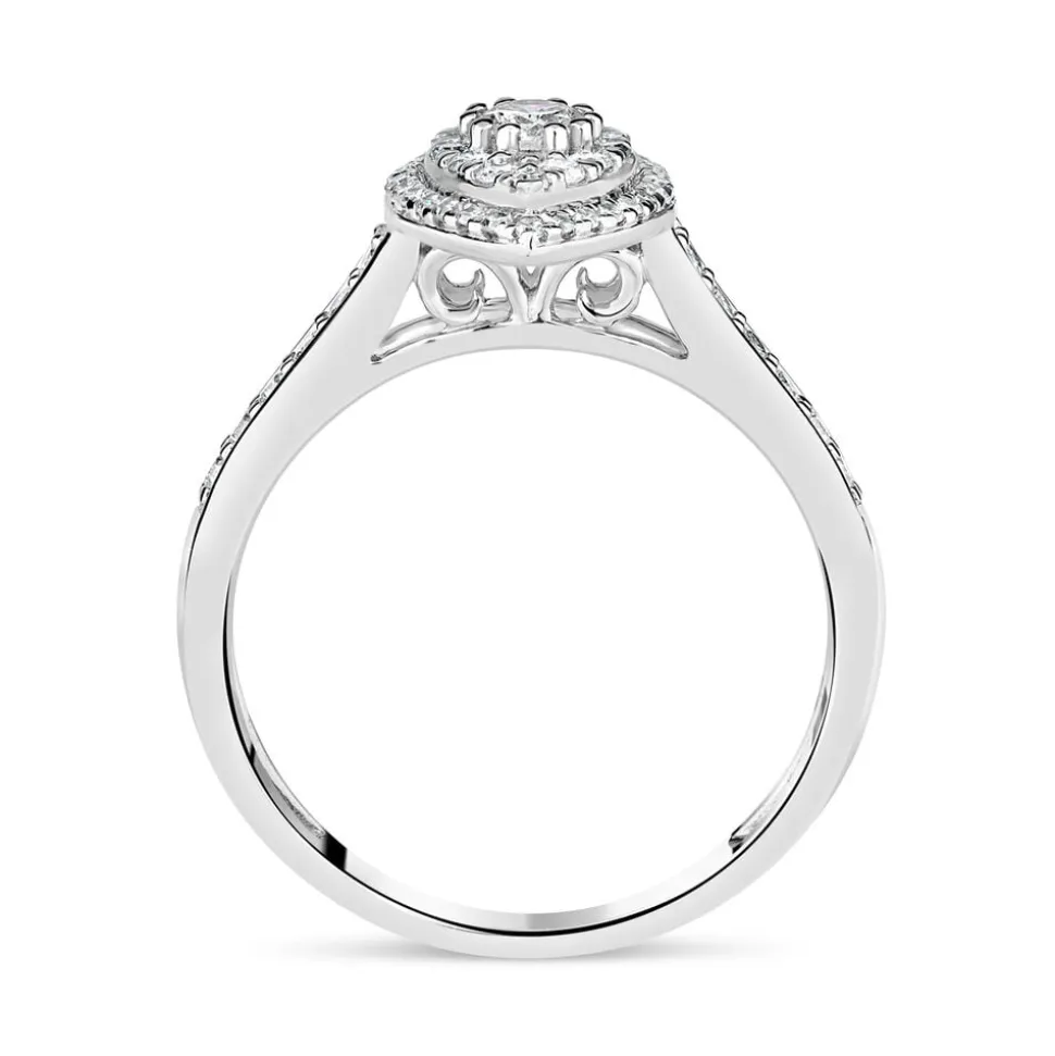 9ct White Gold 0.50ct Diamond Marquise Cluster Ring