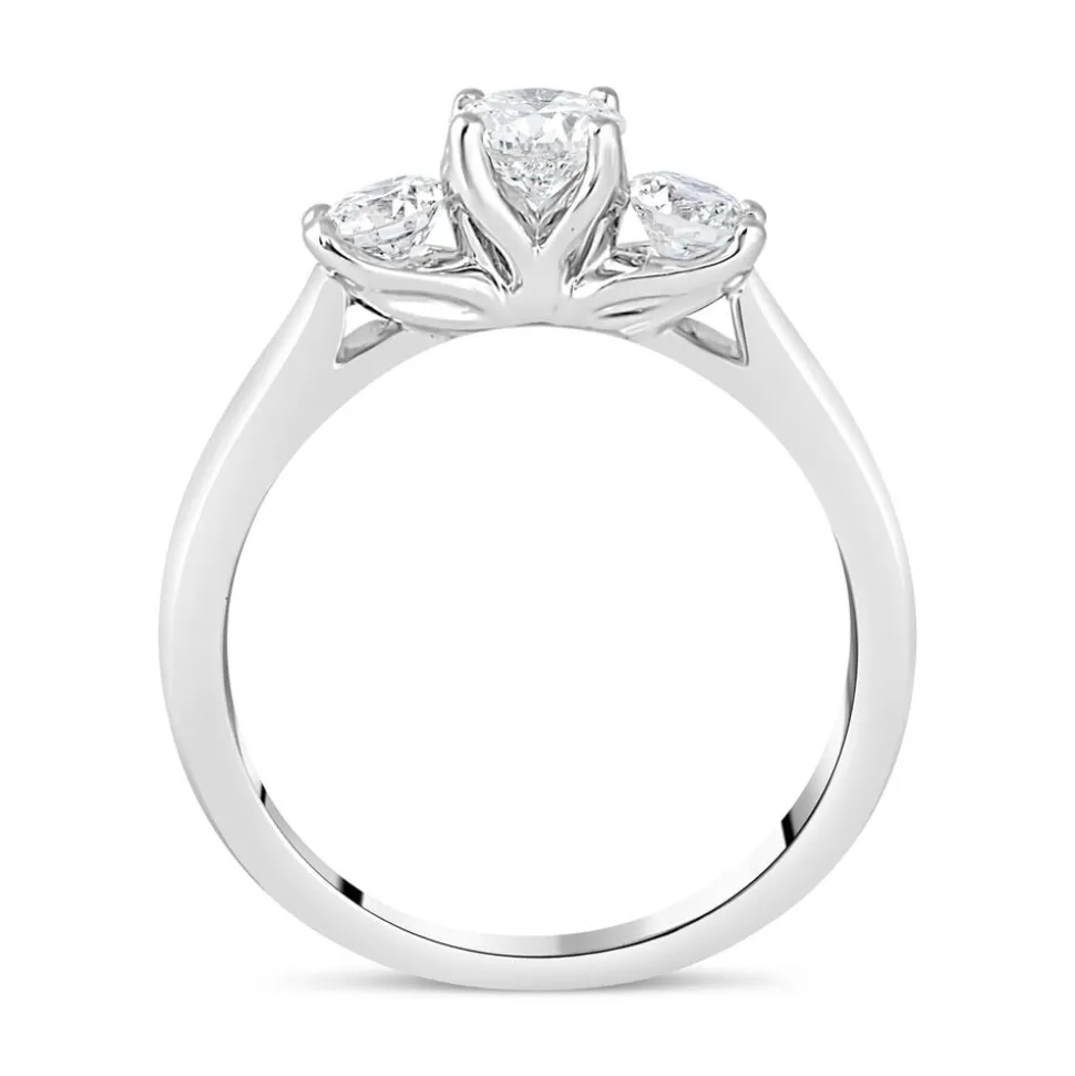 18ct White Gold 0.75ct Diamond Three Stone Ring