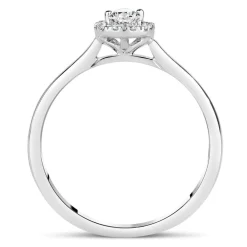 9ct White Gold 0.25ct Diamond Pear Cut Halo Ring