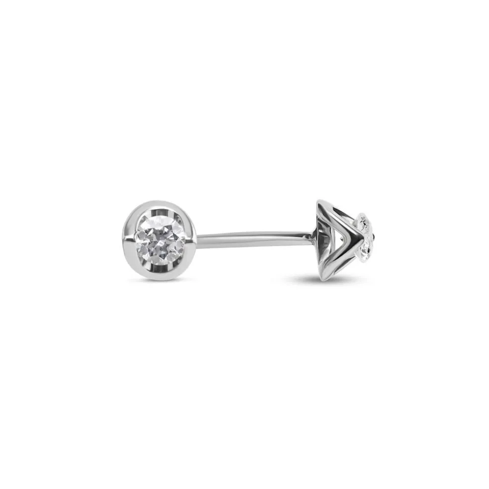 9ct White Gold 0.15ct Diamond Mirror Setting Stud Earrings