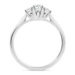 18ct White Gold 0.33ct Diamond Trilogy Tulip Setting Ring