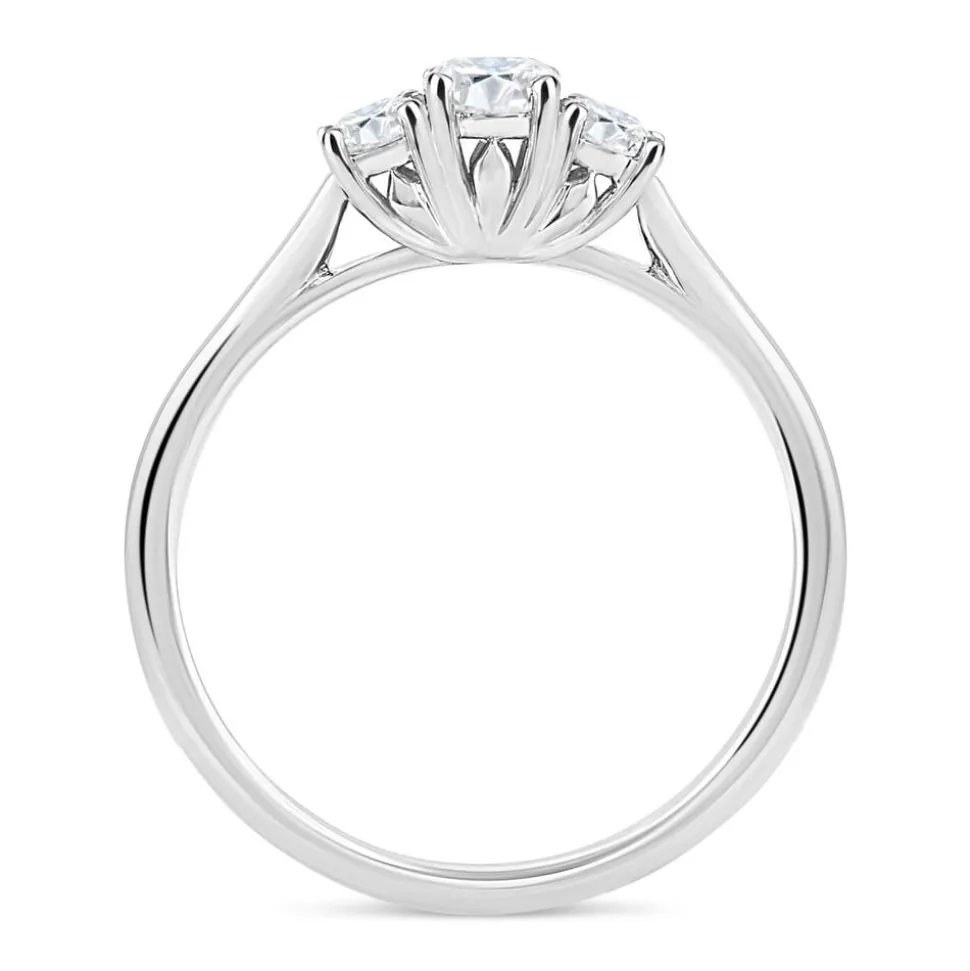 18ct White Gold 0.33ct Diamond Trilogy Tulip Setting Ring