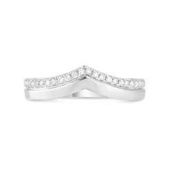 9ct White Gold 0.15ct Diamond Wishbone 3mm Ladies' Ring