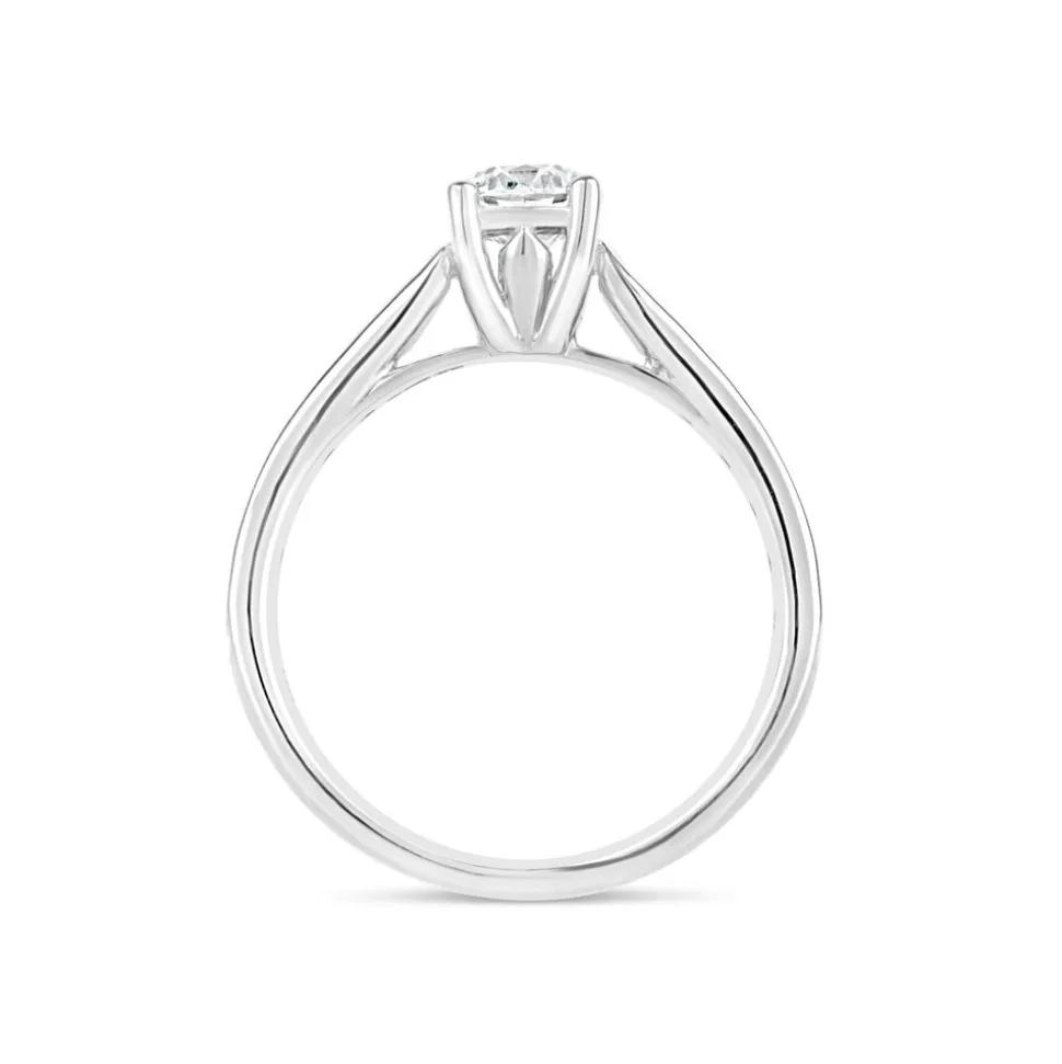 18ct White Gold 1.00ct Diamond Tulip Setting Shoulders Ring