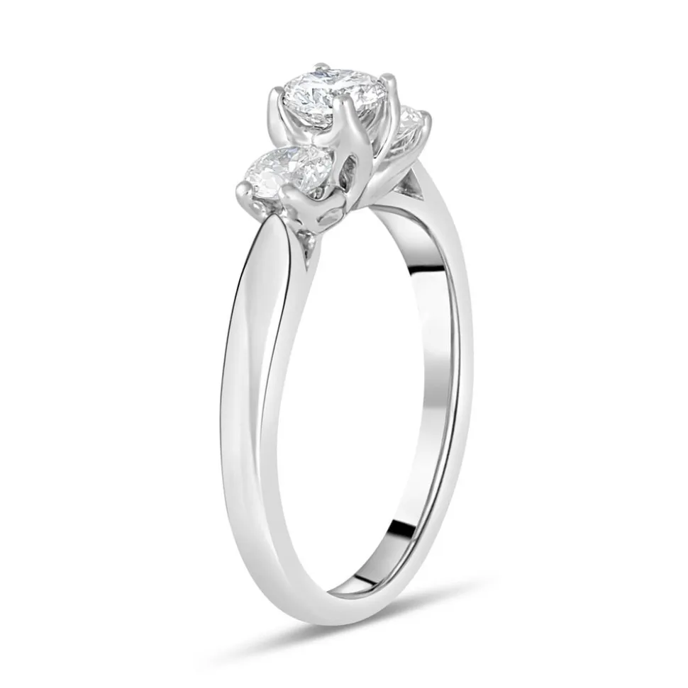18ct White Gold 0.75ct Diamond Three Stone Ring