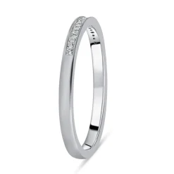 9ct White Gold 0.04ct Diamond Channel Wedding Band