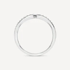 9ct White Gold 0.15ct Diamond Wishbone Dress Ring