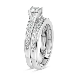 18ct White Gold 0.50ct Diamond Bridal Ring Set