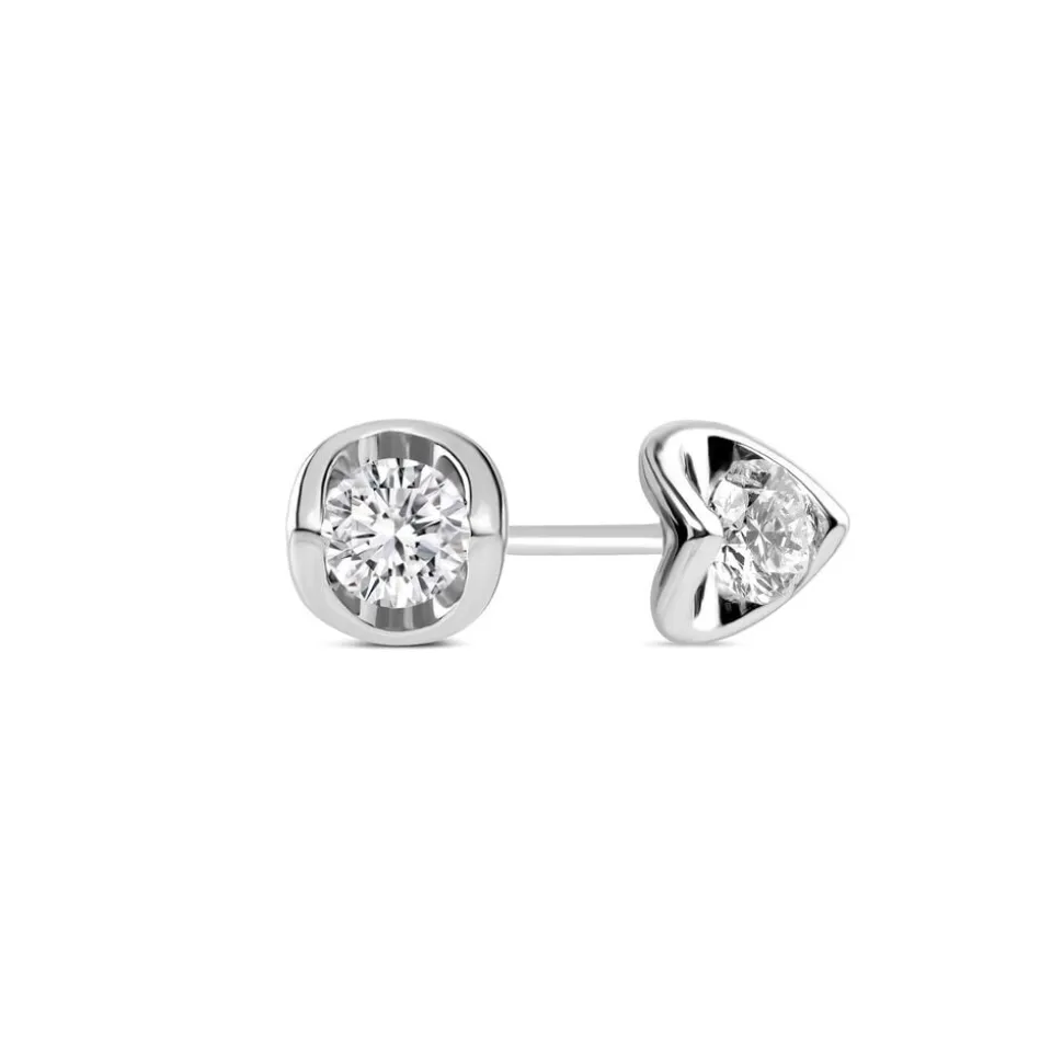 9ct White Gold 0.25ct Diamond Mirror Setting Stud Earrings