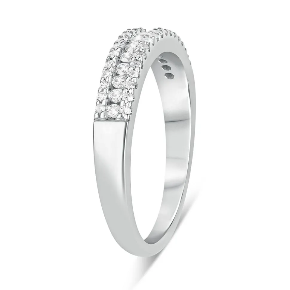 18ct White Gold 0.30ct Diamond Three Row Eternity Ring