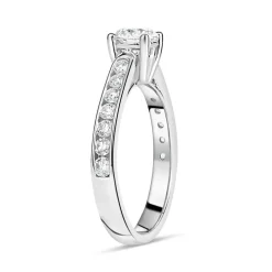 18ct White Gold 1.00ct Diamond Tulip Setting Shoulders Ring