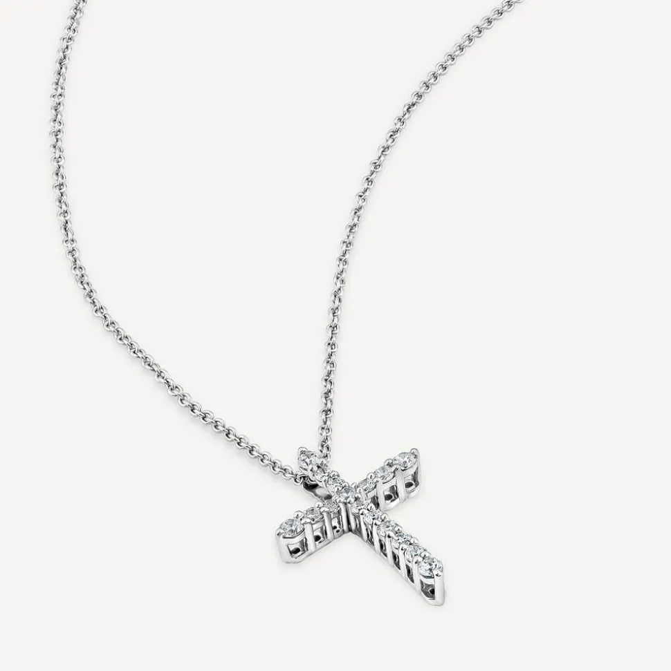9ct White Gold 0.20ct Diamond Cross Pendant