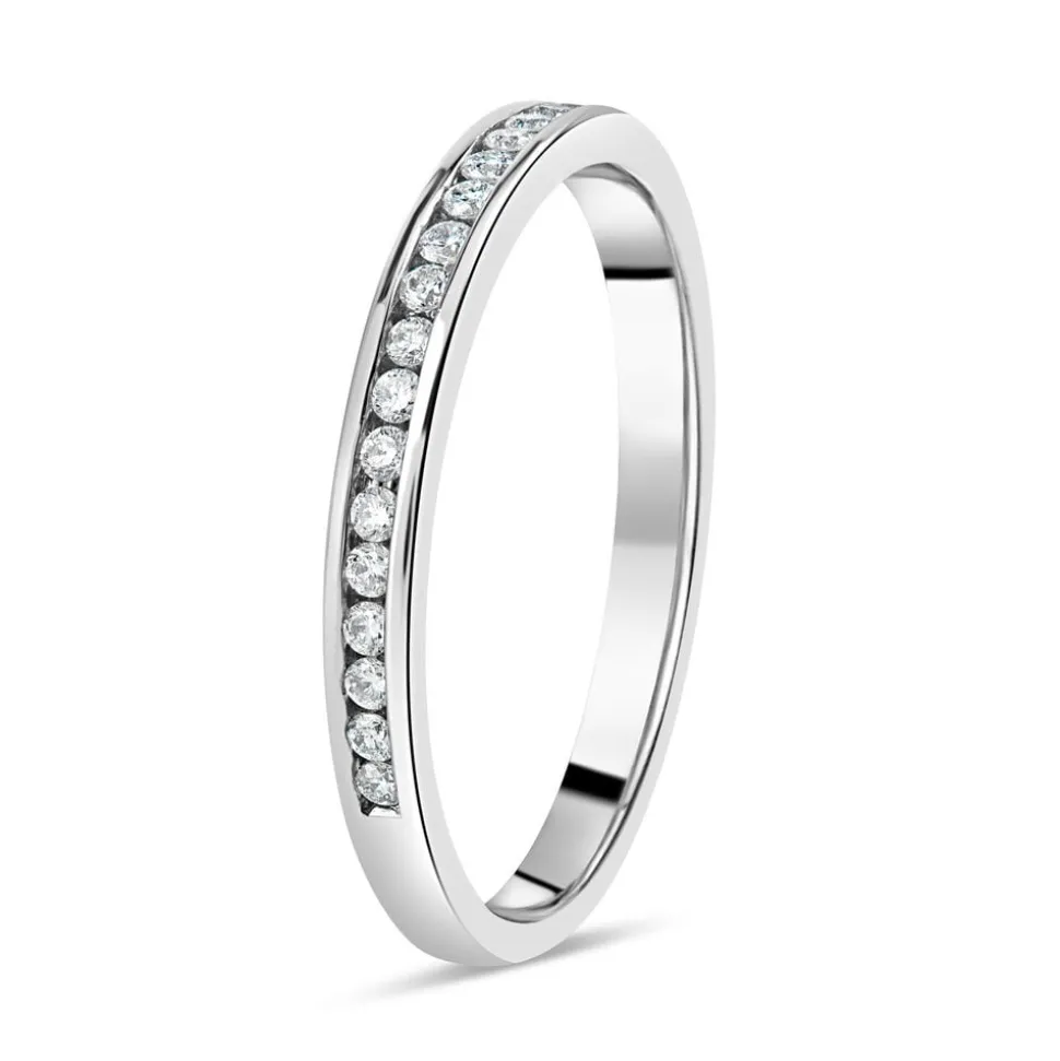 18ct White Gold 0.25ct Diamond 2mm Wedding Ring