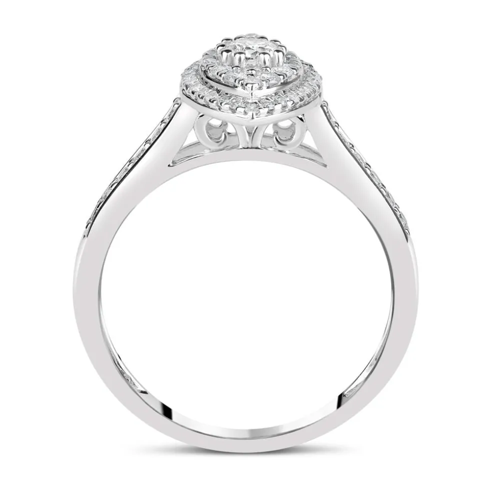 9ct White Gold 0.50ct Diamond Marquise Cluster Ring
