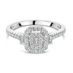 18ct White Gold 0.37ct Diamond Double Halo Ring