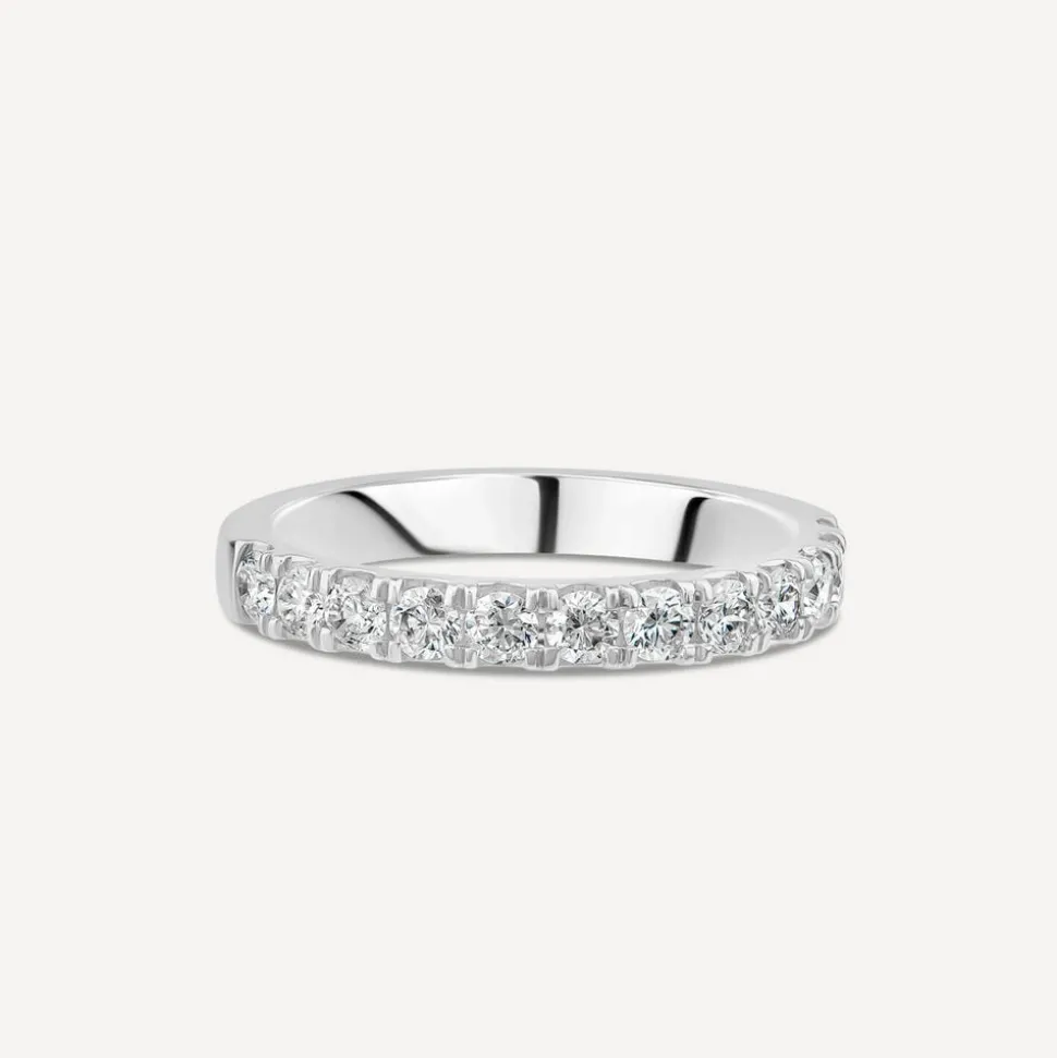18ct White Gold 0.45ct 2.50mm Round Split Claw Diamond Wedding Ring