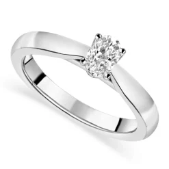 18ct White Gold 0.40ct Oval Diamond Orchid Setting Ring