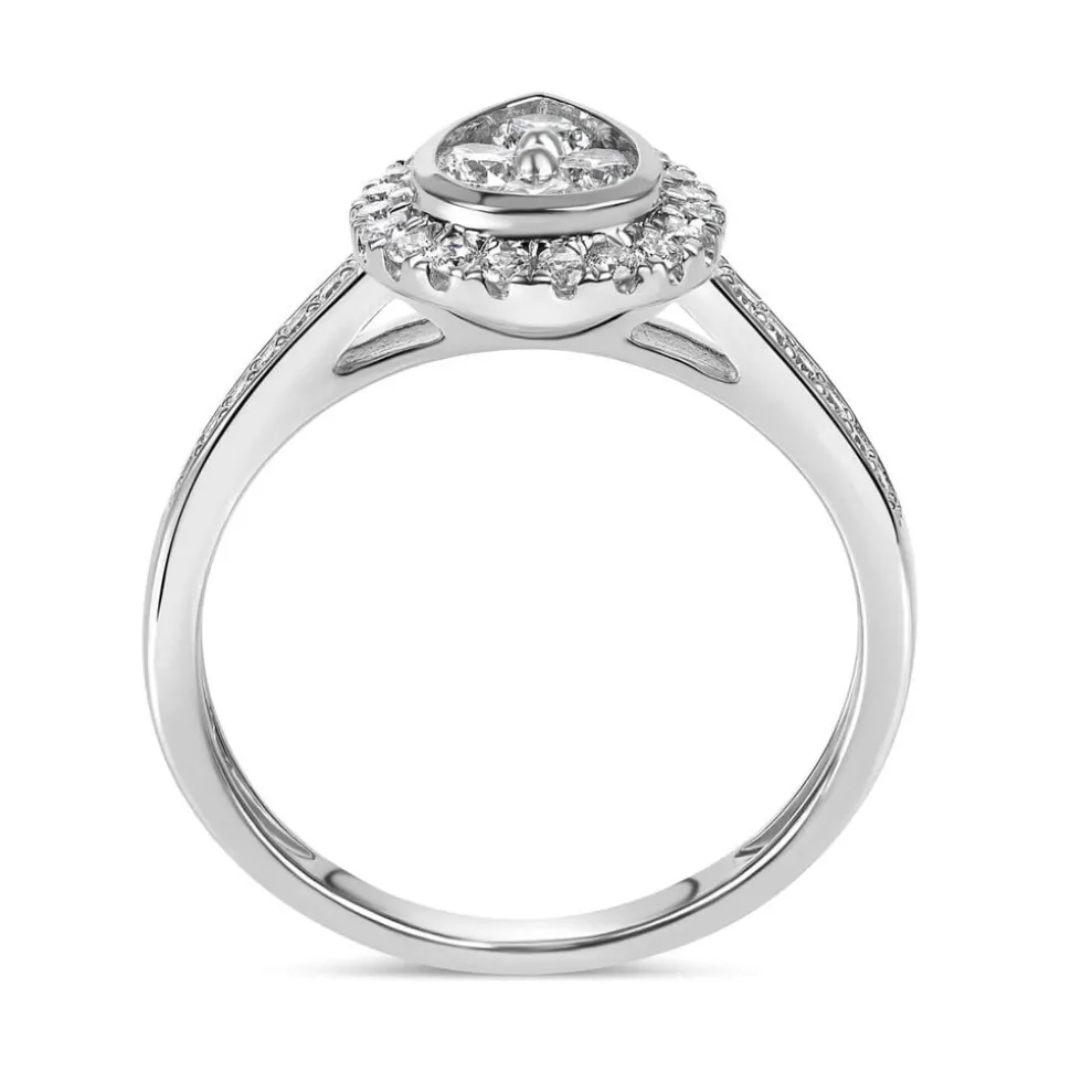 18ct White Gold 0.50ct Pear Diamond Cluster Ring
