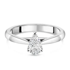 18ct White Gold 0.70ct Pear Diamond Orchid Setting Ring