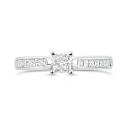 18ct White Gold 0.50ct Princess Diamond Tulip Setting Ring