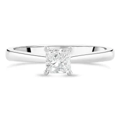18ct White Gold 0.40ct Princess Diamond Tulip Setting Ring