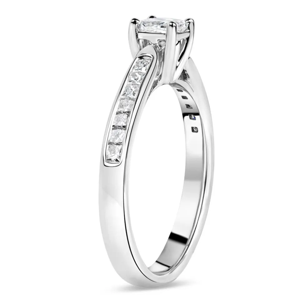 18ct White Gold 0.50ct Princess Diamond Tulip Setting Ring