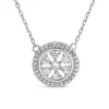 9ct White Gold 0.19ct Round Diamond Halo Flower Disc Necklet