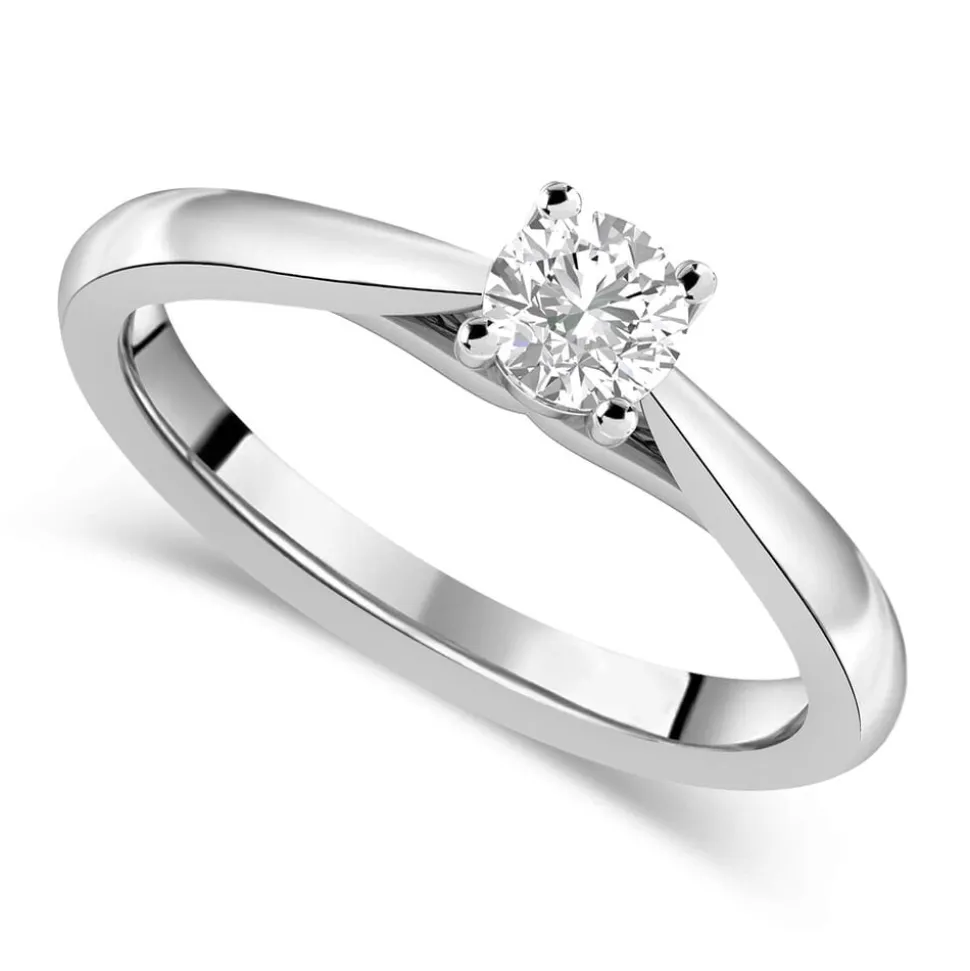 18ct White Gold 0.40ct Round Diamond Orchid Setting Ring