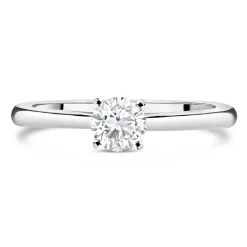 18ct White Gold 0.75ct Round Diamond Tulip Setting Ring