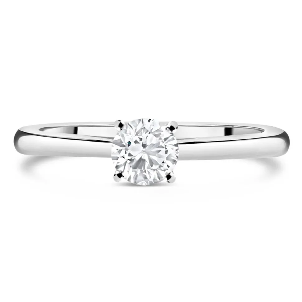18ct White Gold 0.75ct Round Diamond Tulip Setting Ring