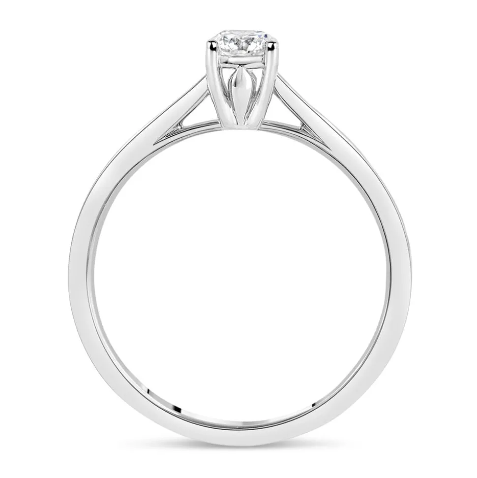 18ct White Gold 0.33ct Round Diamond Tulip Setting Ring