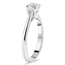 18ct White Gold 0.50ct Round Diamond Tulip Setting Ring