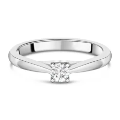 18ct White Gold 0.25ct Round Diamond Orchid Setting Ring