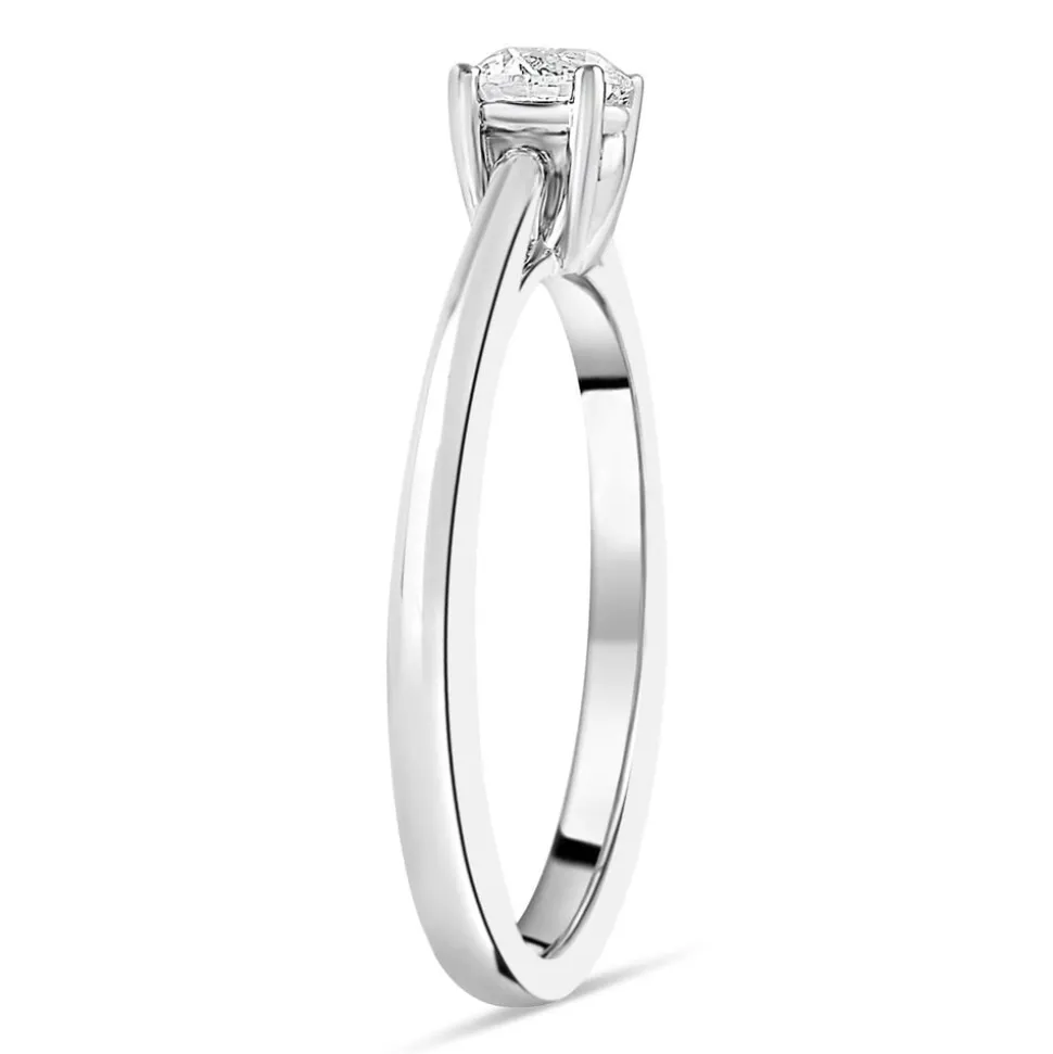 18ct White Gold 0.33ct Round Diamond Tulip Setting Ring
