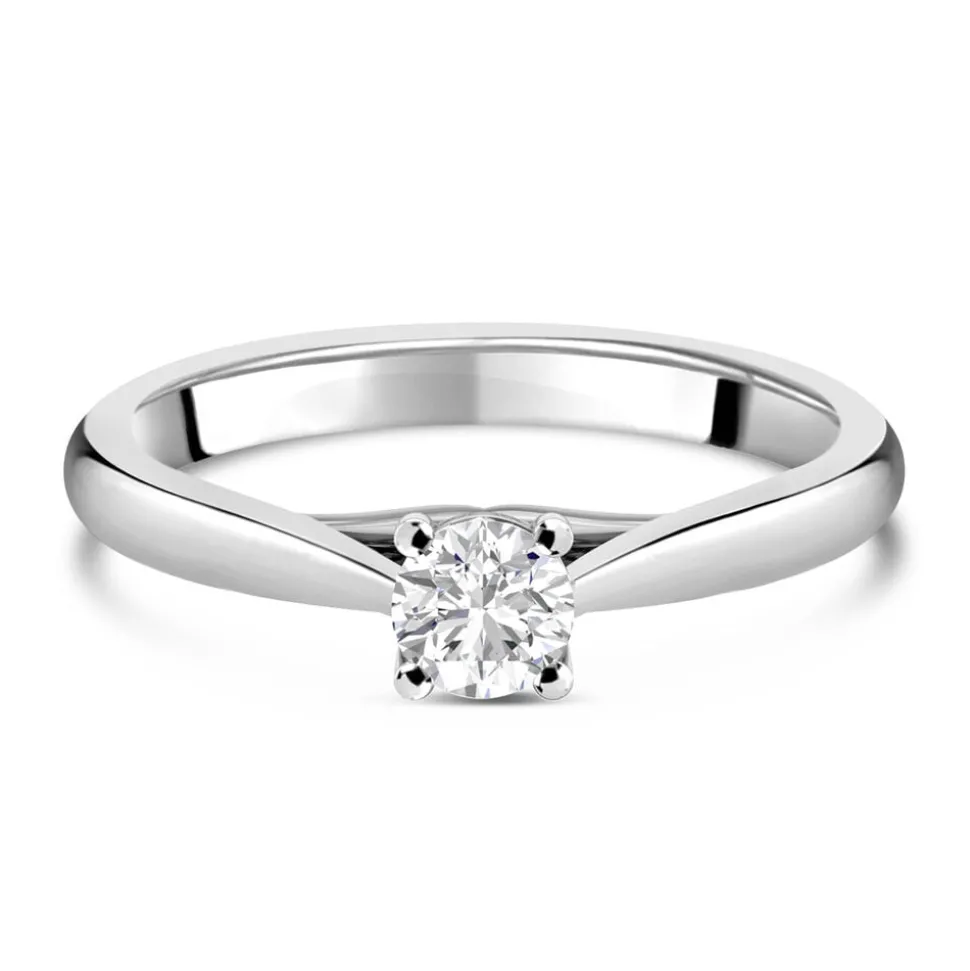 18ct White Gold 0.40ct Round Diamond Orchid Setting Ring