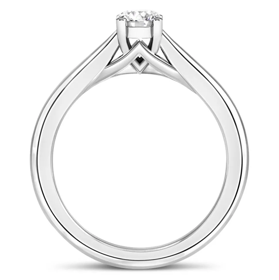 18ct White Gold 0.40ct Round Diamond Orchid Setting Ring