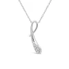 9ct White Gold Cubic Zirconia Ribbon Shaped Pendant