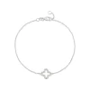 9ct White Gold Cubic Zirconia Set Open Clover Petal Bracelet