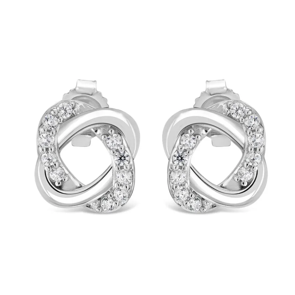 9ct White Gold Cubic Zirconia Stud Earrings